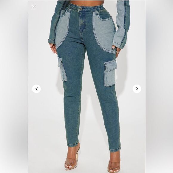 Fashionnova | Taking Your Time Stretch Cargo Skinny Jeans - Picture 2 of 3